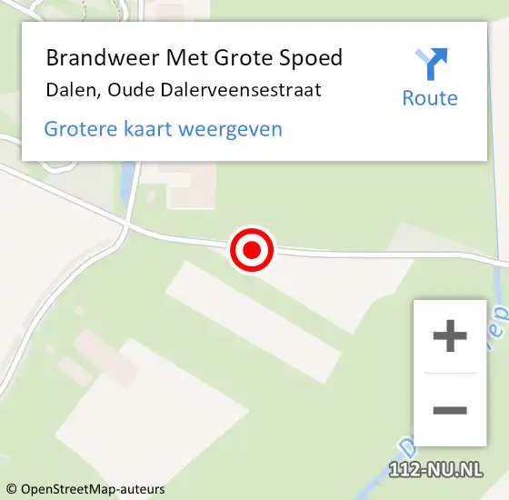 Locatie op kaart van de 112 melding: Brandweer Met Grote Spoed Naar Dalen, Oude Dalerveensestraat op 11 april 2020 23:04