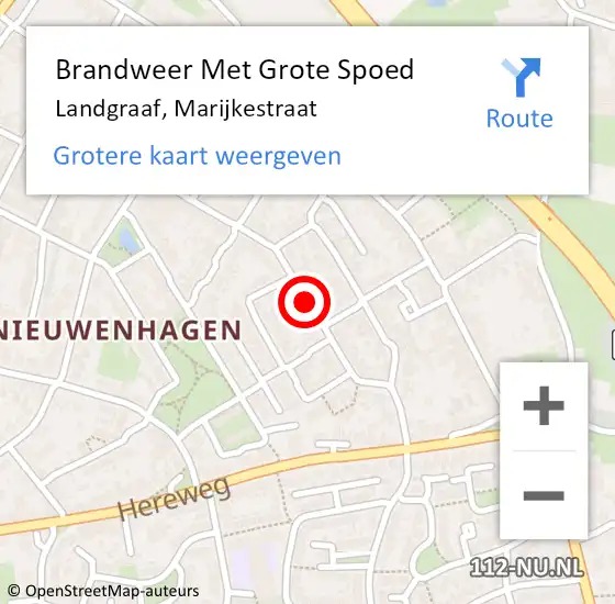 Locatie op kaart van de 112 melding: Brandweer Met Grote Spoed Naar Landgraaf, Marijkestraat op 11 april 2020 23:50