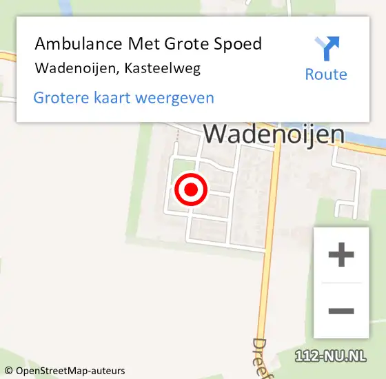 Locatie op kaart van de 112 melding: Ambulance Met Grote Spoed Naar Wadenoijen, Kasteelweg op 12 april 2020 00:47