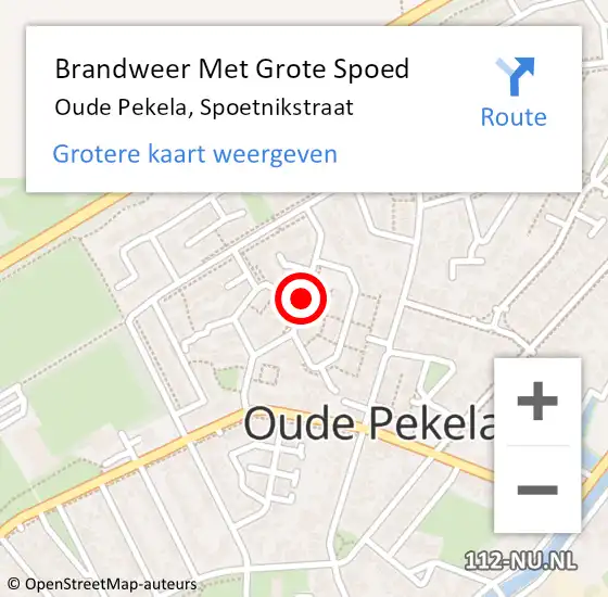 Locatie op kaart van de 112 melding: Brandweer Met Grote Spoed Naar Oude Pekela, Spoetnikstraat op 12 april 2020 01:42