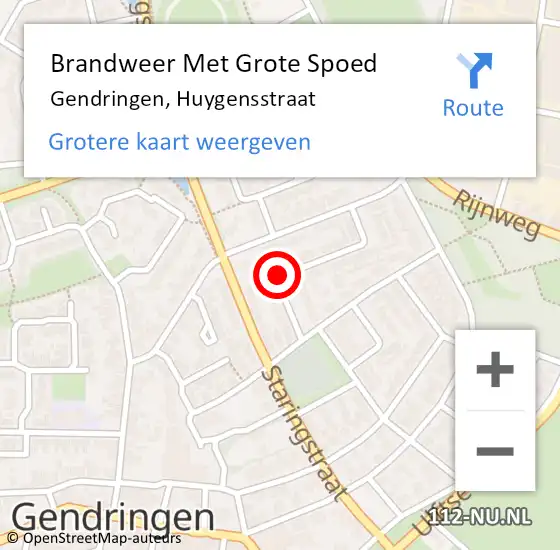 Locatie op kaart van de 112 melding: Brandweer Met Grote Spoed Naar Gendringen, Huygensstraat op 12 april 2020 03:17