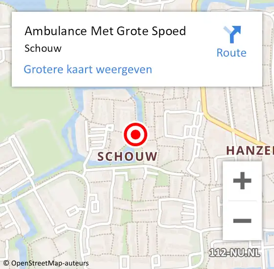 Locatie op kaart van de 112 melding: Ambulance Met Grote Spoed Naar Schouw op 12 april 2020 04:25