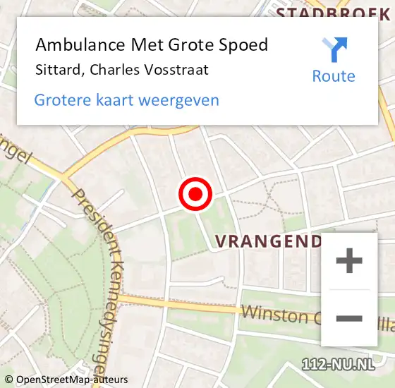 Locatie op kaart van de 112 melding: Ambulance Met Grote Spoed Naar Sittard, Charles Vosstraat op 3 mei 2014 20:21