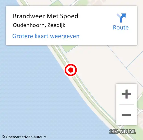 Locatie op kaart van de 112 melding: Brandweer Met Spoed Naar Oudenhoorn, Zeedijk op 12 april 2020 08:56