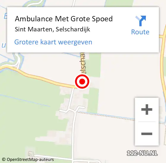 Locatie op kaart van de 112 melding: Ambulance Met Grote Spoed Naar Sint Maarten, Selschardijk op 12 april 2020 09:16