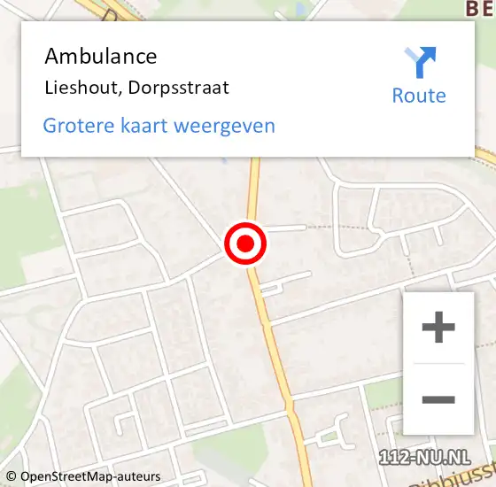 Locatie op kaart van de 112 melding: Ambulance Lieshout, Dorpsstraat op 12 april 2020 11:49