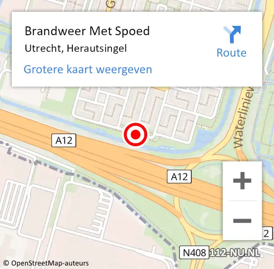 Locatie op kaart van de 112 melding: Brandweer Met Spoed Naar Utrecht, Herautsingel op 12 april 2020 13:43