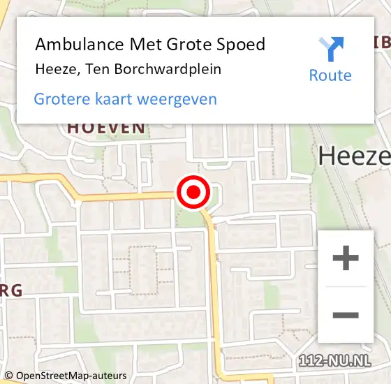 Locatie op kaart van de 112 melding: Ambulance Met Grote Spoed Naar Heeze, Ten Borchwardplein op 12 april 2020 14:03