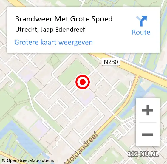 Locatie op kaart van de 112 melding: Brandweer Met Grote Spoed Naar Utrecht, Jaap Edendreef op 12 april 2020 15:08