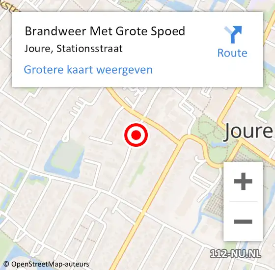 Locatie op kaart van de 112 melding: Brandweer Met Grote Spoed Naar Joure, Stationsstraat op 3 mei 2014 20:51