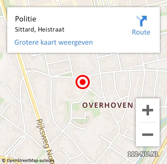 Locatie op kaart van de 112 melding: Politie Sittard, Heistraat op 12 april 2020 16:14