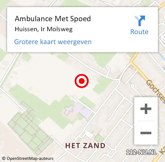 Locatie op kaart van de 112 melding: Ambulance Met Spoed Naar Huissen, Ir Molsweg op 12 april 2020 16:29