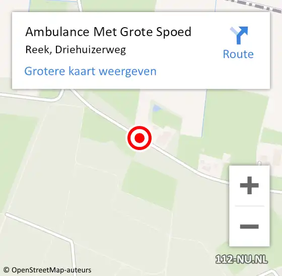 Locatie op kaart van de 112 melding: Ambulance Met Grote Spoed Naar Reek, Driehuizerweg op 12 april 2020 17:06