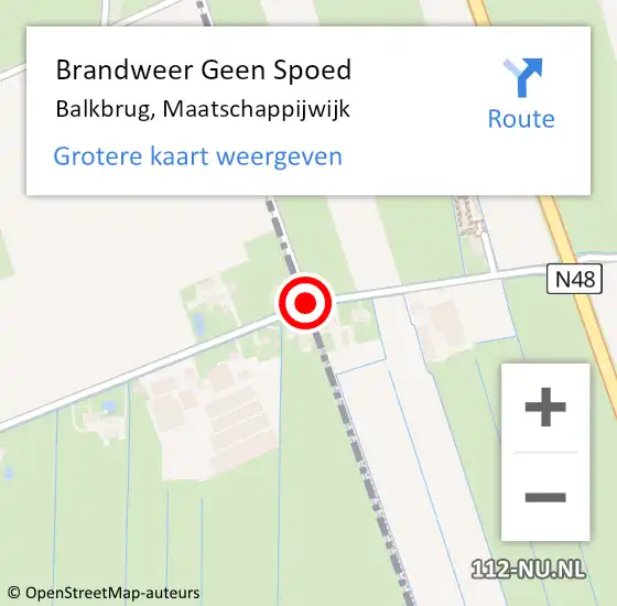 Locatie op kaart van de 112 melding: Brandweer Geen Spoed Naar Balkbrug, Maatschappijwijk op 12 april 2020 17:23