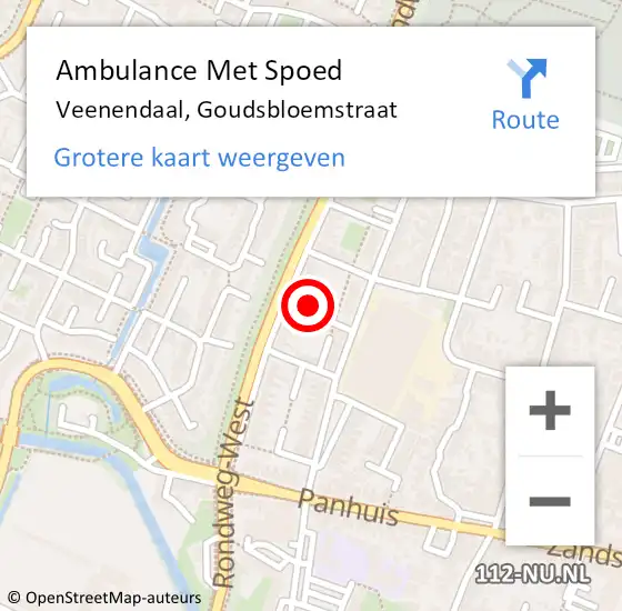 Locatie op kaart van de 112 melding: Ambulance Met Spoed Naar Veenendaal, Goudsbloemstraat op 3 mei 2014 21:05