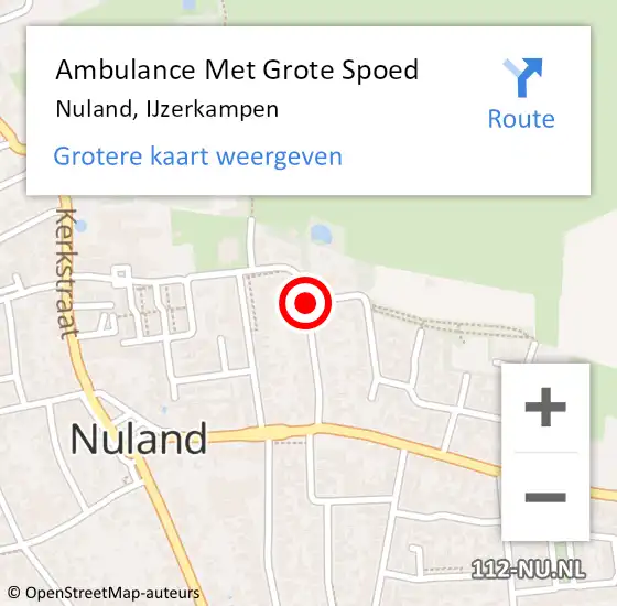 Locatie op kaart van de 112 melding: Ambulance Met Grote Spoed Naar Nuland, IJzerkampen op 12 april 2020 17:36