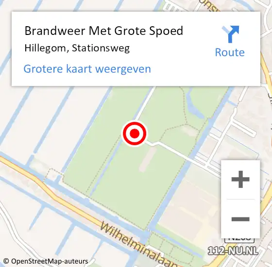 Locatie op kaart van de 112 melding: Brandweer Met Grote Spoed Naar Hillegom, Stationsweg op 3 mei 2014 21:15