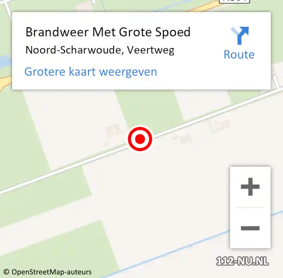 Locatie op kaart van de 112 melding: Brandweer Met Grote Spoed Naar Noord-Scharwoude, Veertweg op 12 april 2020 21:41