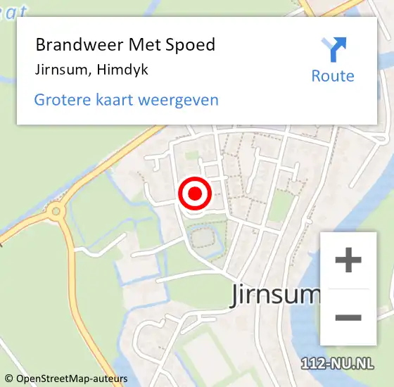 Locatie op kaart van de 112 melding: Brandweer Met Spoed Naar Jirnsum, Himdyk op 12 april 2020 21:59