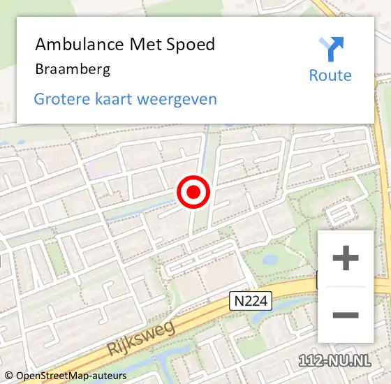 Locatie op kaart van de 112 melding: Ambulance Met Spoed Naar Braamberg op 12 april 2020 22:15