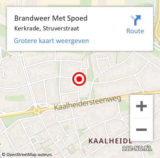 Locatie op kaart van de 112 melding: Brandweer Met Spoed Naar Kerkrade, Struverstraat op 12 april 2020 23:29