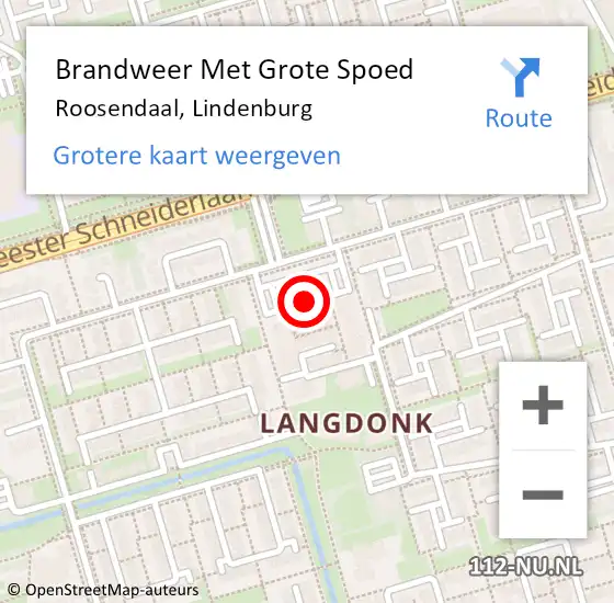 Locatie op kaart van de 112 melding: Brandweer Met Grote Spoed Naar Roosendaal, Lindenburg op 13 april 2020 00:03