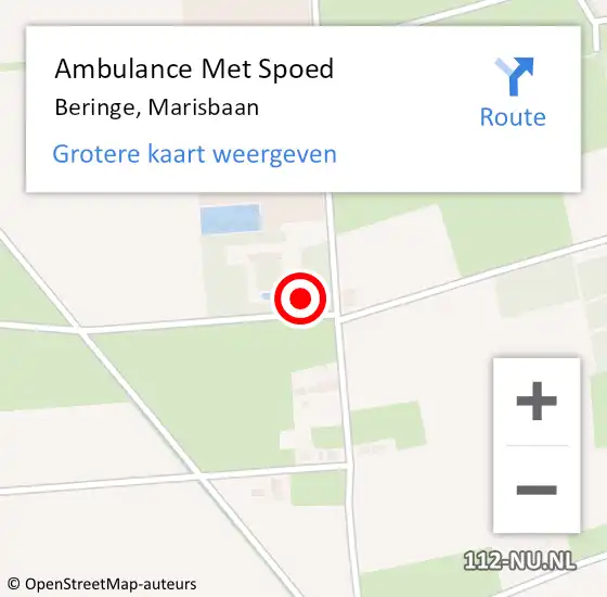 Locatie op kaart van de 112 melding: Ambulance Met Spoed Naar Beringe, Marisbaan op 3 mei 2014 21:35