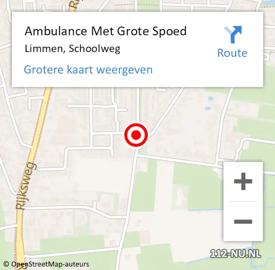 Locatie op kaart van de 112 melding: Ambulance Met Grote Spoed Naar Limmen, Schoolweg op 13 april 2020 03:18
