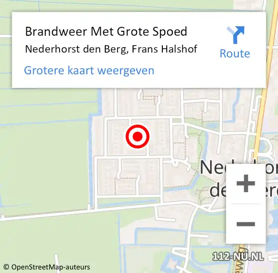 Locatie op kaart van de 112 melding: Brandweer Met Grote Spoed Naar Nederhorst den Berg, Frans Halshof op 13 april 2020 10:27