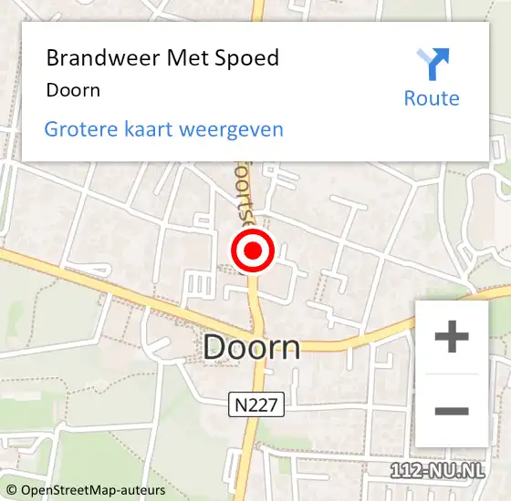 Locatie op kaart van de 112 melding: Brandweer Met Spoed Naar Doorn, Tuilland op 13 april 2020 10:35