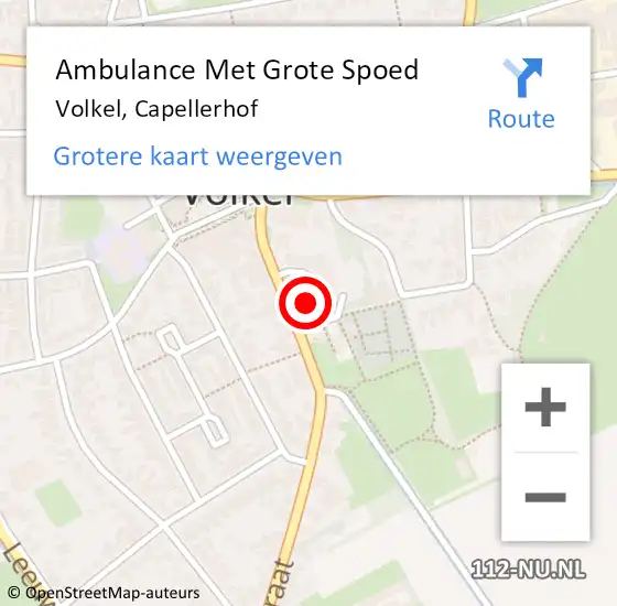 Locatie op kaart van de 112 melding: Ambulance Met Grote Spoed Naar Volkel, Capellerhof op 13 april 2020 13:32