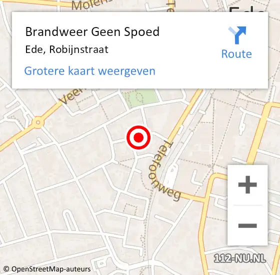 Locatie op kaart van de 112 melding: Brandweer Geen Spoed Naar Ede, Robijnstraat op 13 april 2020 15:48