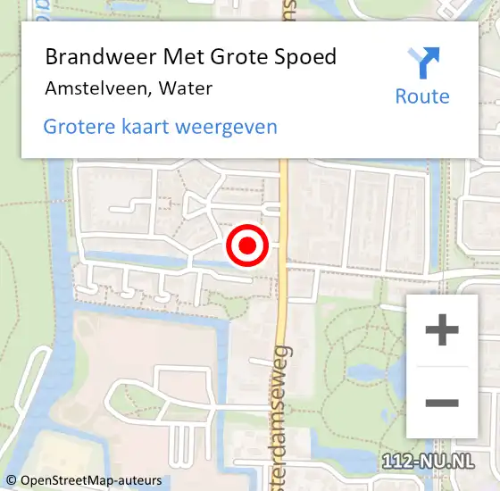 Locatie op kaart van de 112 melding: Brandweer Met Grote Spoed Naar Amstelveen, Water op 13 april 2020 16:44