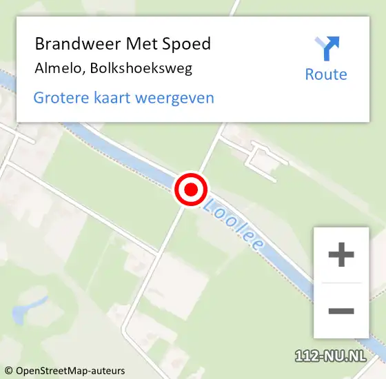 Locatie op kaart van de 112 melding: Brandweer Met Spoed Naar Almelo, Bolkshoeksweg op 13 april 2020 16:52