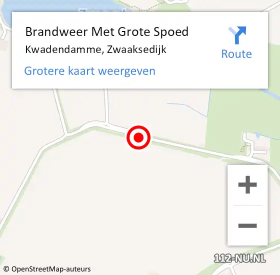 Locatie op kaart van de 112 melding: Brandweer Met Grote Spoed Naar Kwadendamme, Zwaaksedijk op 3 mei 2014 22:55