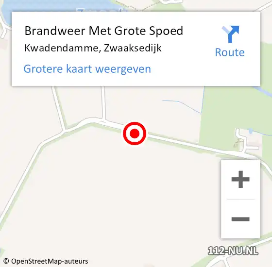 Locatie op kaart van de 112 melding: Brandweer Met Grote Spoed Naar Kwadendamme, Zwaaksedijk op 3 mei 2014 22:57