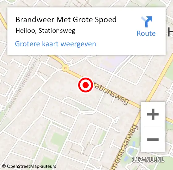 Locatie op kaart van de 112 melding: Brandweer Met Grote Spoed Naar Heiloo, Stationsweg op 3 mei 2014 23:01