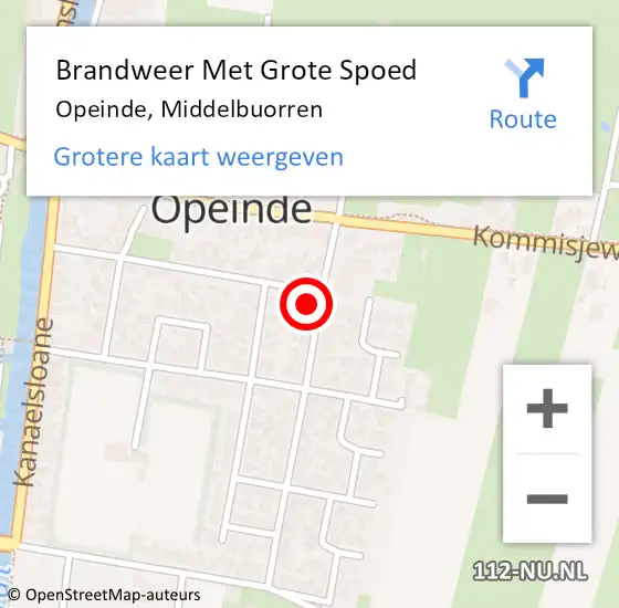 Locatie op kaart van de 112 melding: Brandweer Met Grote Spoed Naar Opeinde, Middelbuorren op 3 mei 2014 23:02