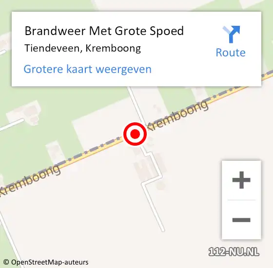 Locatie op kaart van de 112 melding: Brandweer Met Grote Spoed Naar Tiendeveen, Kremboong op 13 april 2020 21:33