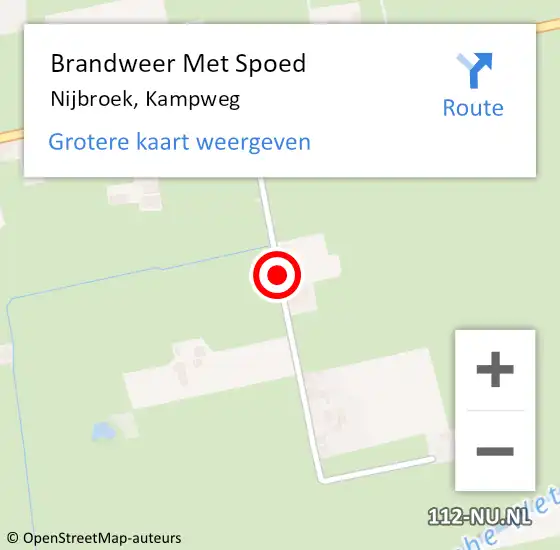 Locatie op kaart van de 112 melding: Brandweer Met Spoed Naar Nijbroek, Kampweg op 13 april 2020 21:43