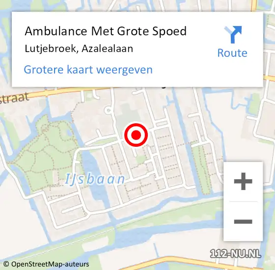 Locatie op kaart van de 112 melding: Ambulance Met Grote Spoed Naar Lutjebroek, Azalealaan op 13 april 2020 23:11