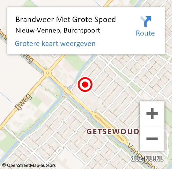 Locatie op kaart van de 112 melding: Brandweer Met Grote Spoed Naar Nieuw-Vennep, Burchtpoort op 14 april 2020 09:27