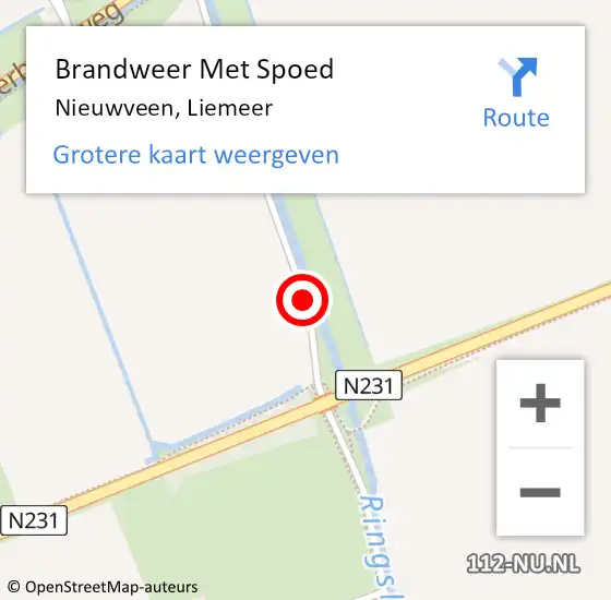 Locatie op kaart van de 112 melding: Brandweer Met Spoed Naar Nieuwveen, Liemeer op 30 september 2013 19:38