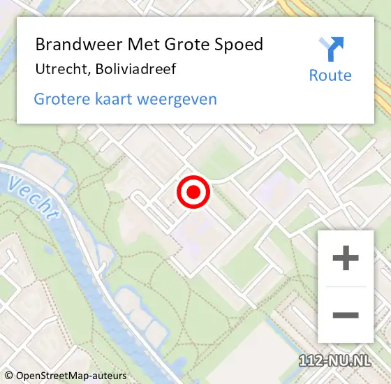 Locatie op kaart van de 112 melding: Brandweer Met Grote Spoed Naar Utrecht, Boliviadreef op 14 april 2020 10:12