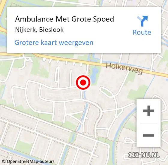 Locatie op kaart van de 112 melding: Ambulance Met Grote Spoed Naar Nijkerk, Bieslook op 14 april 2020 11:14