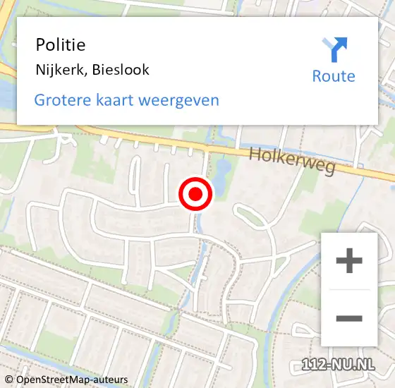 Locatie op kaart van de 112 melding: Politie Nijkerk, Bieslook op 14 april 2020 11:15