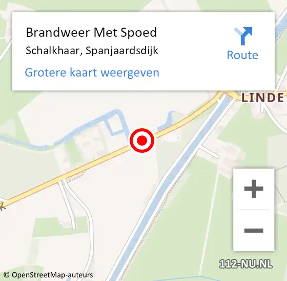 Locatie op kaart van de 112 melding: Brandweer Met Spoed Naar Schalkhaar, Spanjaardsdijk op 14 april 2020 11:41