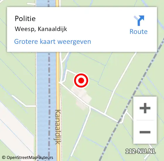 Locatie op kaart van de 112 melding: Politie Weesp, Kanaaldijk op 14 april 2020 11:42