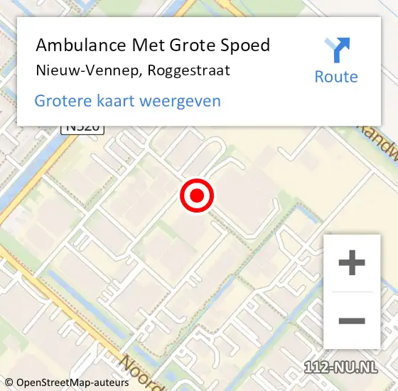 Locatie op kaart van de 112 melding: Ambulance Met Grote Spoed Naar Nieuw-Vennep, Roggestraat op 14 april 2020 12:49