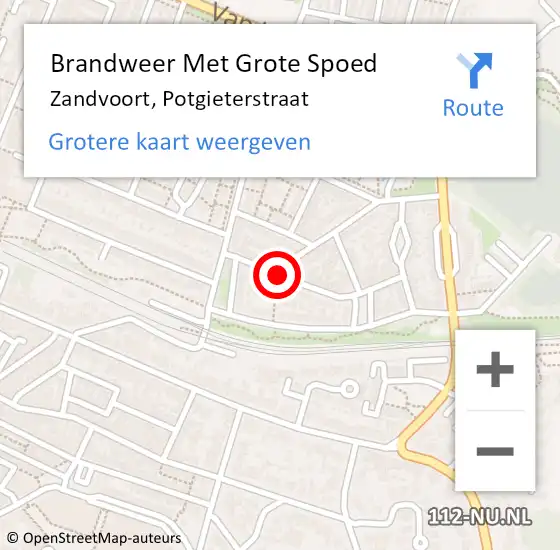 Locatie op kaart van de 112 melding: Brandweer Met Grote Spoed Naar Zandvoort, Potgieterstraat op 14 april 2020 13:13